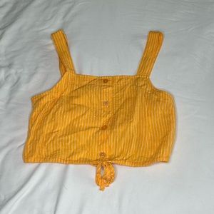 A New Day Orange and White Striped Crop-Top